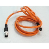 Cable prolongateur exterieur 2m anti UV orange connectique M12 pour luminaire ARIC 5604