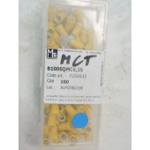 Clip pré-isolé jaune à sertir languette 6.35X0.8mm pour fil souple 2.5-6mm² (boite de 100) 7250033 MECATRACTION B100SQMC6.35