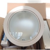 Donwlight Ø 235mm blanc mat 2X18W avec lampes fluo 4000K GX24q-3 4P verre opale et ballast elec HF Latina FBH024 PHILIPS 885039