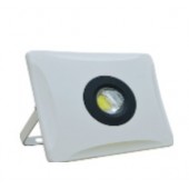 Projecteur extérieur LED 50W blanc design avec anneau noir lumiere naturel 4000K 4200lm 230V IP65 SLIM IDWATT IDFLN50BN