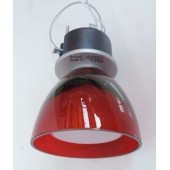 Plafonnier encastré déco diffuseur verre rouge Ø 85mm pour lampe GY6.35 12V (non incl) sans transfo 230-12V BRUCK 100138MCGY