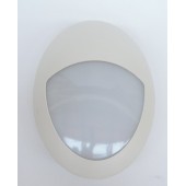 Hublot extérieur LED 6W ovale 290X200mmn demi visière plastique blanc lumière neutre 4000K 230V IK08 IP66 DOLIGHT 2906-BJB